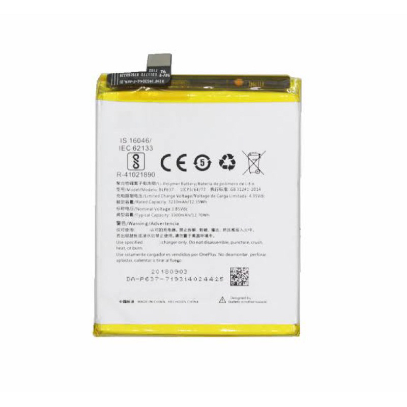 Baterai Batre Battery OnePlus 5 One Plus 5 OnePlus 5T BLP637 Original 100% Batrai
