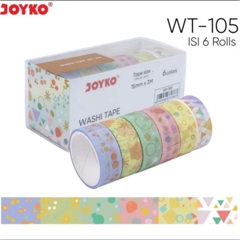 

Washi Tape Pita Perekat Selotip Kertas Warna Joyko WT-105