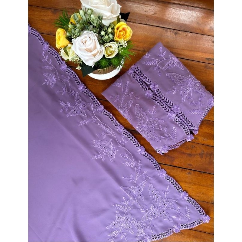 Kain kebaya bordir motif kupu | kain lembaran | kebaya bordir | atasan tradisional