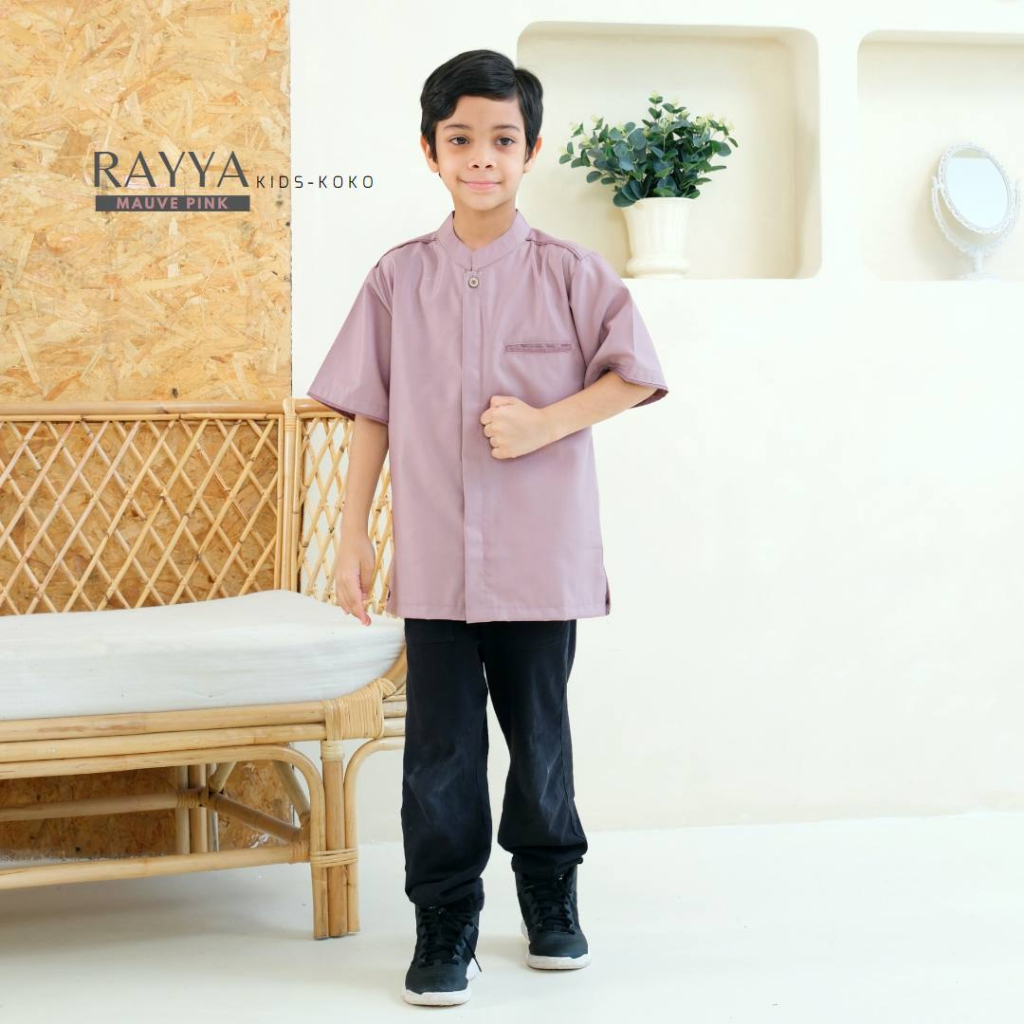 Rayya Kemko Kids - Kemeja Koko anak Lengan Pendek Bahan Katun Toyobo Premium By Riskirich