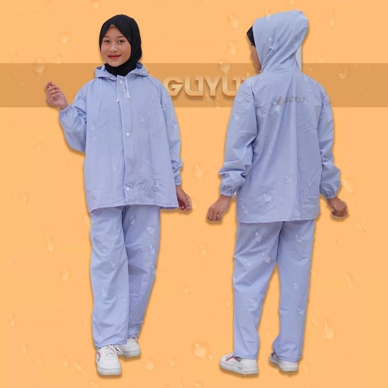 Jas Hujan RAINCOAT Pria Wanita Anti Rembes Bahan Tebal Elastis