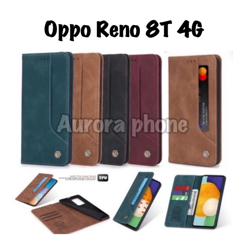 Flip Case Oppo Reno 8T 4G dompet kulit lipat pola standing Case cover / Oppo Reno 8T 4G POLA / Case 