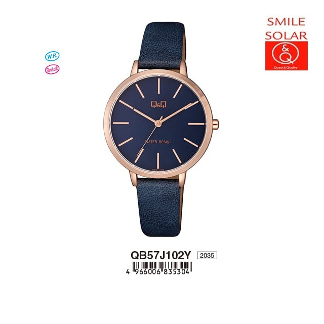 Jam Tangan Wanita Stylist Casual Kulit Leather Analog Original Q&amp;Q QnQ QQ QB57 QB57J Series