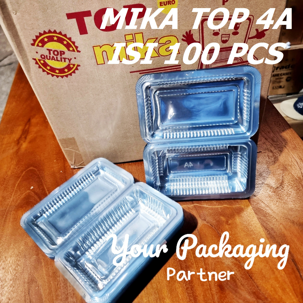 (isi100) MIKA TOP 4A TEBAL MIKA KUE BUNGKUS WADAH TEMPAT MAKANAN ROTI KUE BOX MIKA BENING