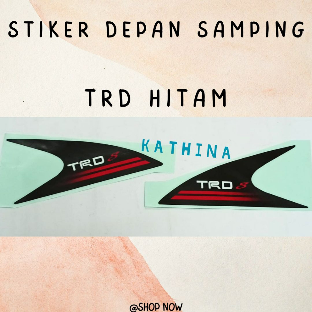 Sticker Logo TRD Body Depan Samping Spion Mobil Agya Stiker TRD Hitam