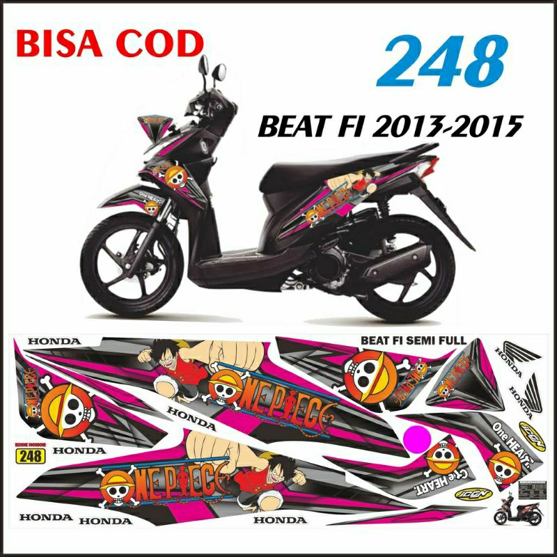 (Bisa COD) Striping beat new fi Doraemon stiker beat hello Kitty sticker karakter motor beat