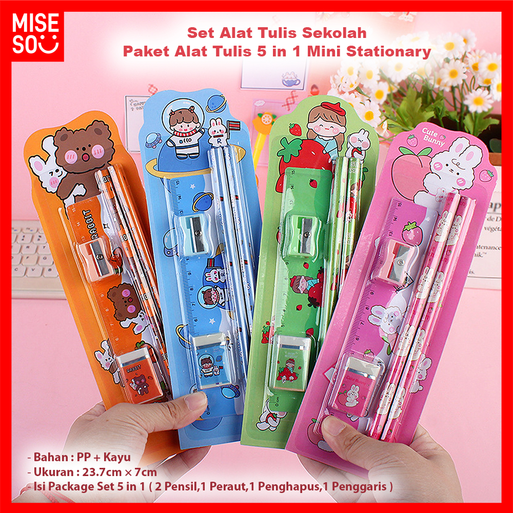 

Set Alat Tulis Alat Tulis 5 in 1 Sekolah Paket Mini Stationary ℳ 1018