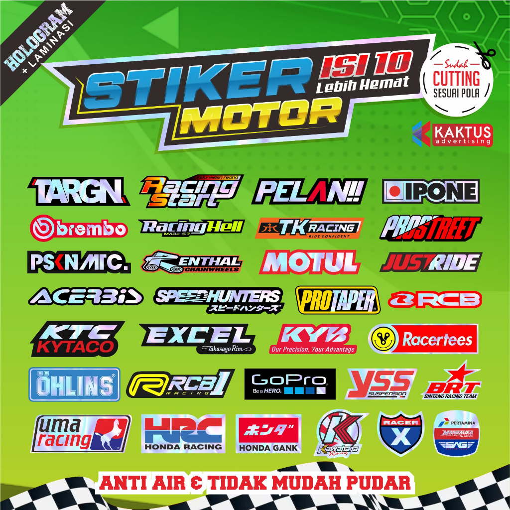 Stiker Set Motor Racing Hologram Sudah Cutting