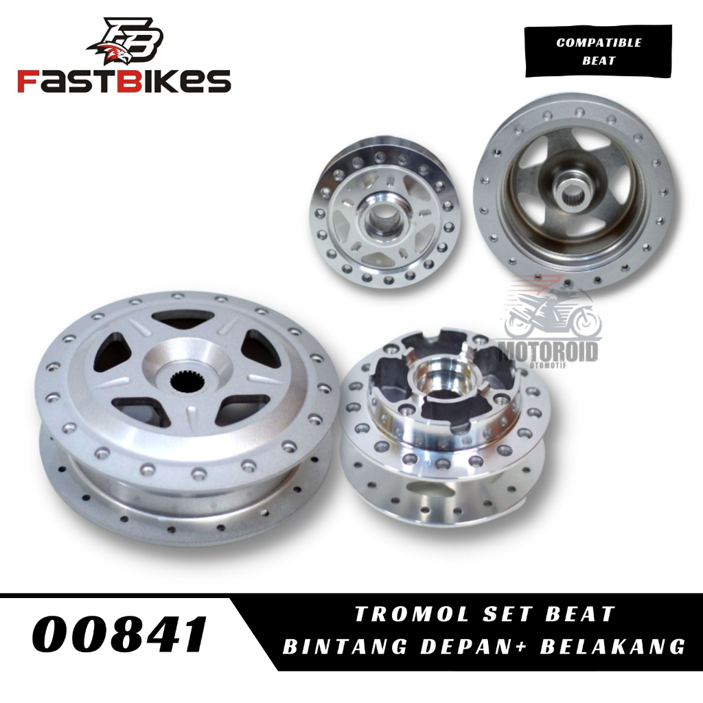 Fastbikes Tromol Set Full Cnc New Depan Belakang Chrome Silver Star Bintang