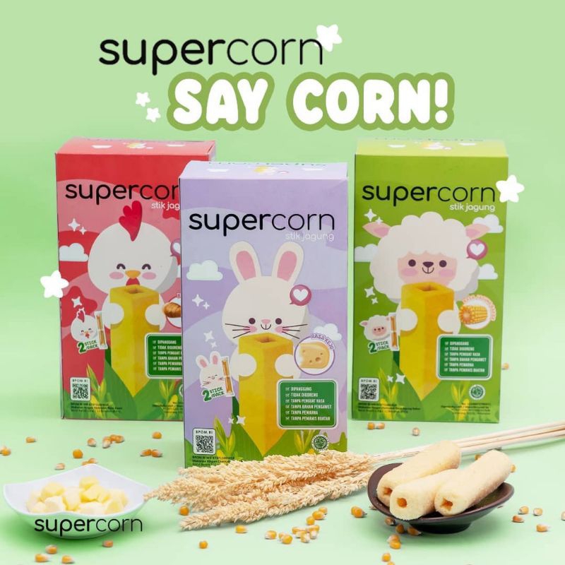 

Supercorn stik jagung 120g/isi 12 bungkus 10g