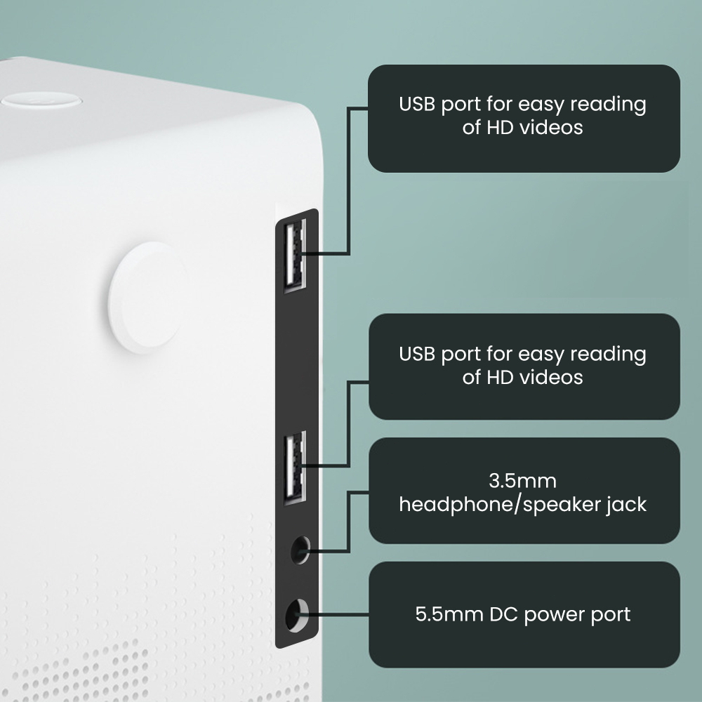 COD Proyektor Android 9.0 Portable Home Theater 4K HD Bluetooth WiFi Projector Smart LED Proyektor Telepon Untuk iOS Android 2G+16G Mirroring HP Proyektor