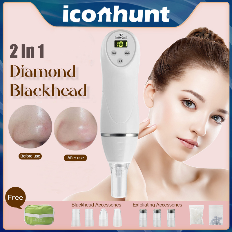 ⭐Garansi⭐2 in 1 Diamond Peeling  Blackhead Remover Mengusir Kulit Mati Wajah Vacuum Penyedot Komedo Diamond Peeling ly