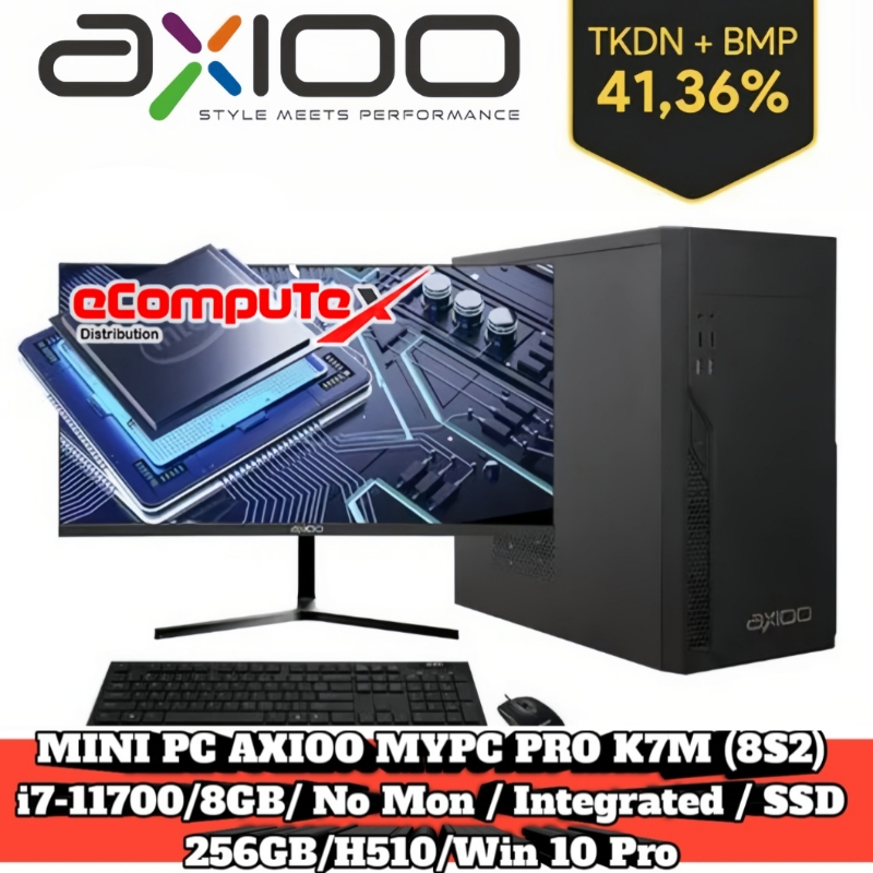 MINI PC AXIOO MYPC PRO K7M (8S2) i7 8GB 256GB WIN 10 PRO TKDN GARANSI RESMI