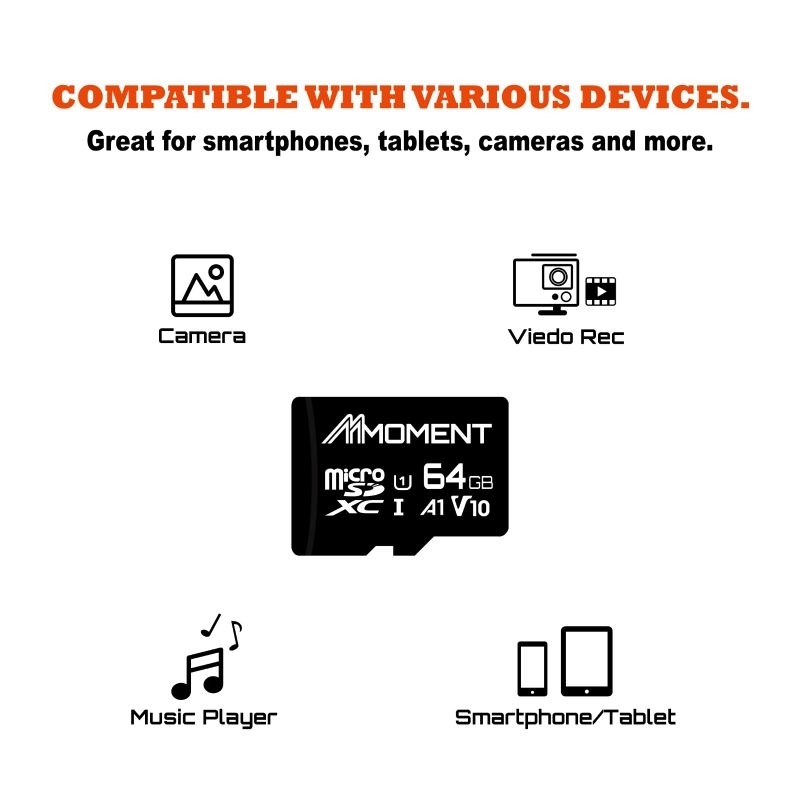 MicroSD 64gb A1 moment U1 V10 + adapter
