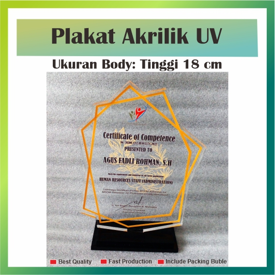 PLAKAT AKRILIK CUSTOM//PIALA AKRILIK CUSTOM