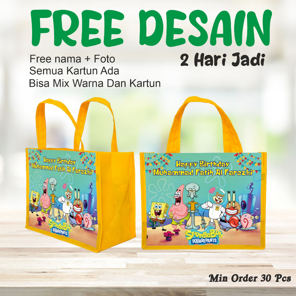

TAS WARNA KUNING MUAT KFC-PEMBUNGKUS KADO FREE DESAIN/TAS KADO GOODIE BAG NGGAK RIBET