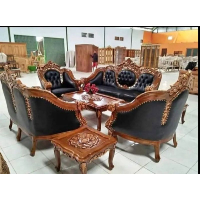 kursi tamu Romawi//kursi sofa tamu Ganesa kayu  jati 3211