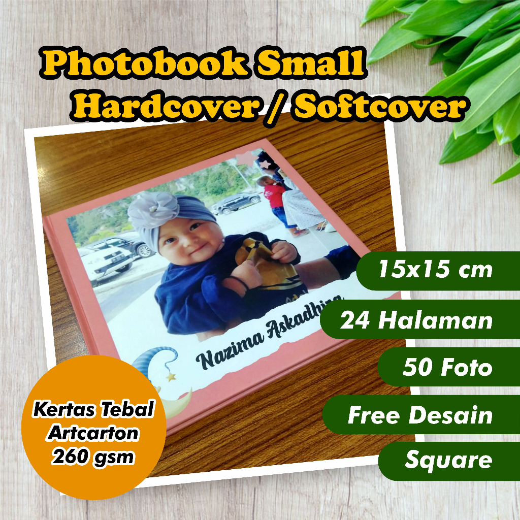 Photobook Small (24 hal) - 50 FOTO - 15 x 15 cm - Hardcover / Softcover - Cetak Album Magazine Foto 