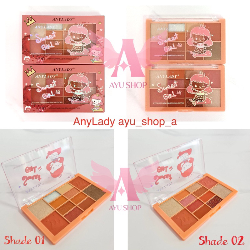 Anylady Sweet Girl Face Palette Eyeshadow Blusher Highlighter