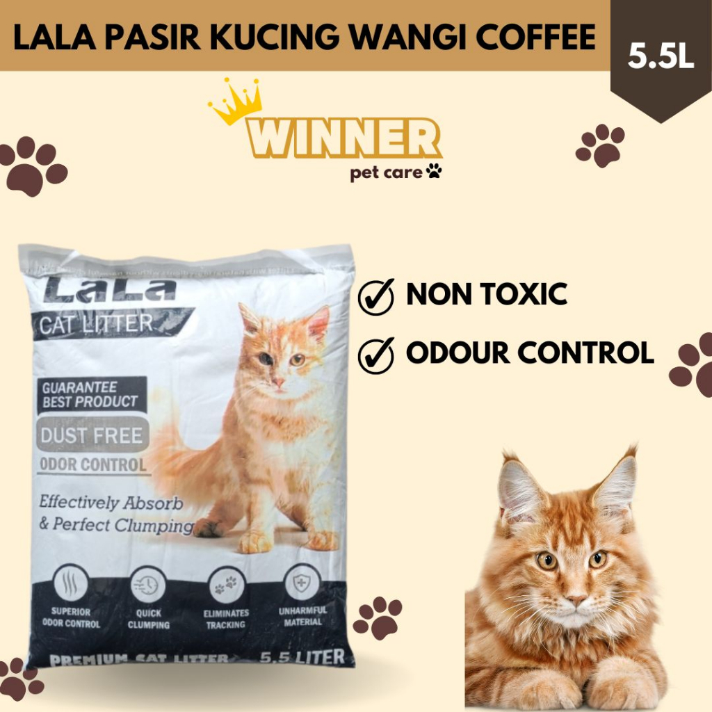 LALA Pasir Kucing Cat Litter Wangi Coffee 5.5 Liter
