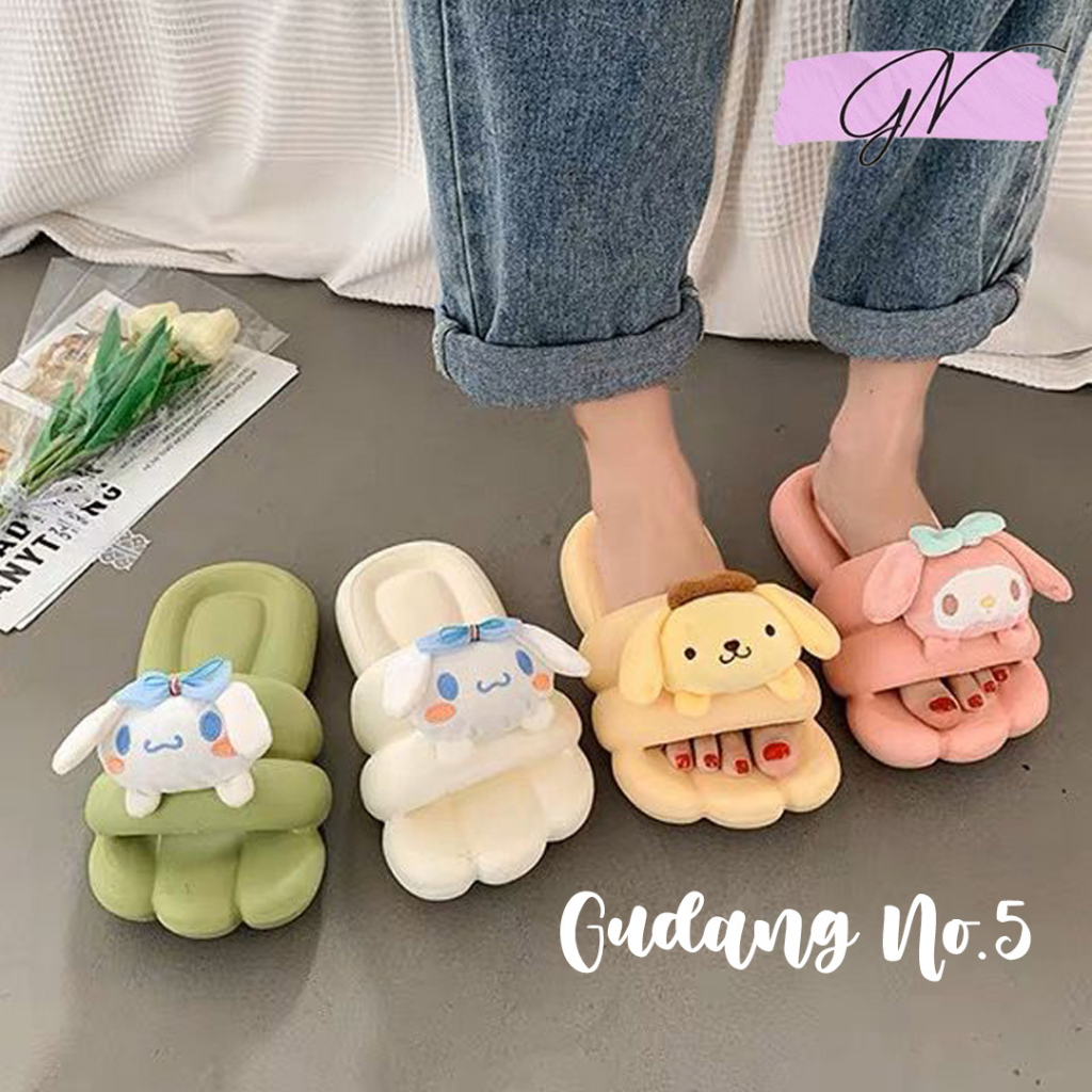 GN-2303 Sandal Selop EVA Rubber Model Cartoon Fashion Sandal Wanita Import