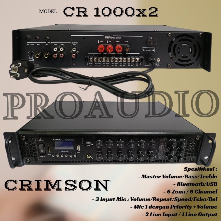 Power Amplifier Crimson CR1000x2 CR 1000 x 2 CR1000 x 2 BT Original