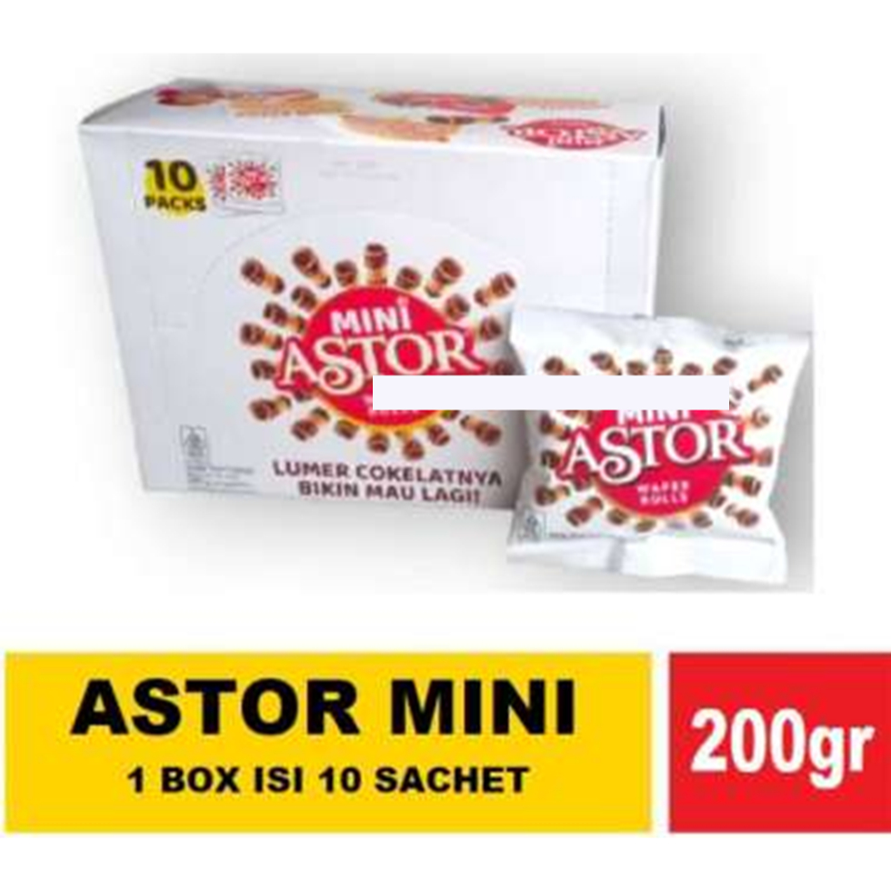 

Mini Astor Wafer Rolls 200G 1 Box Isi 10 Pcs