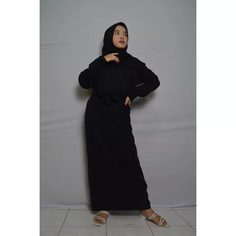 AZELA BASIC DRESS / Free Belt / Dress Rajut Wanita / Terbaru Dress Rajut