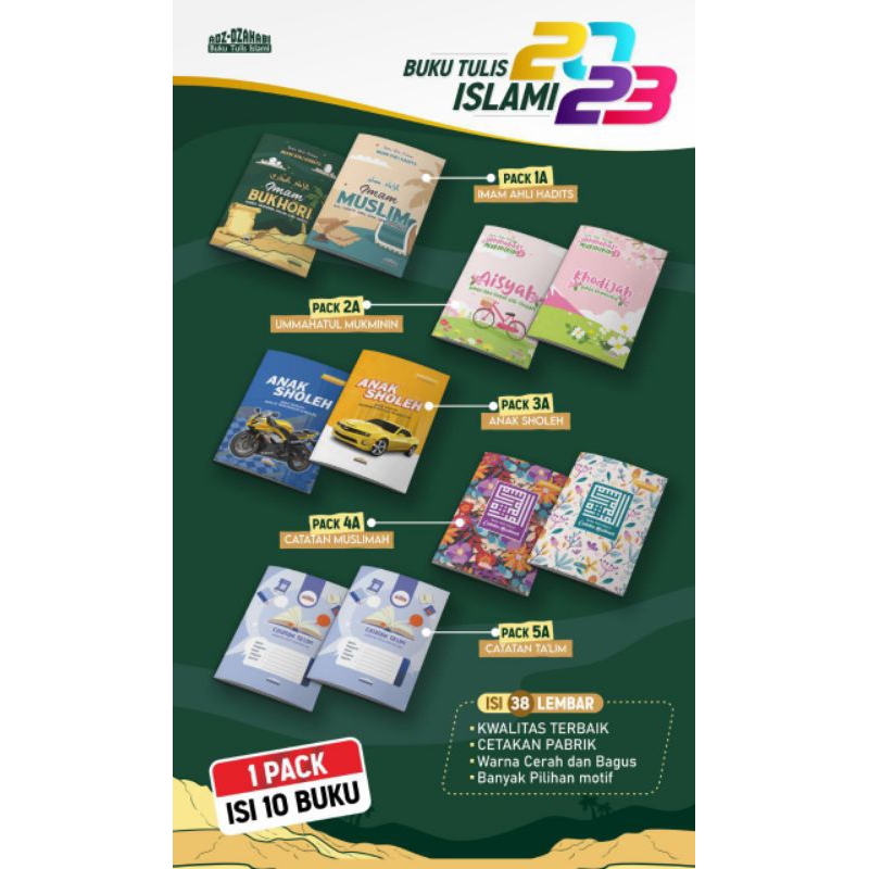 

Buku Tulis adz-Dzahabi 1 pack isi 10 pcs
