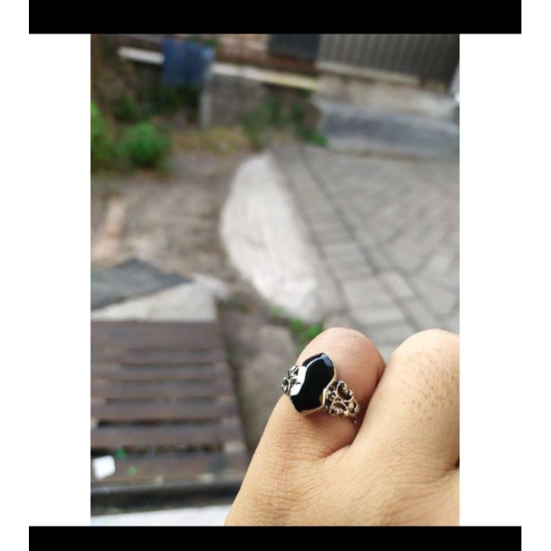 cincin terompah akhwat batu hitam / cincin terompah nabi
