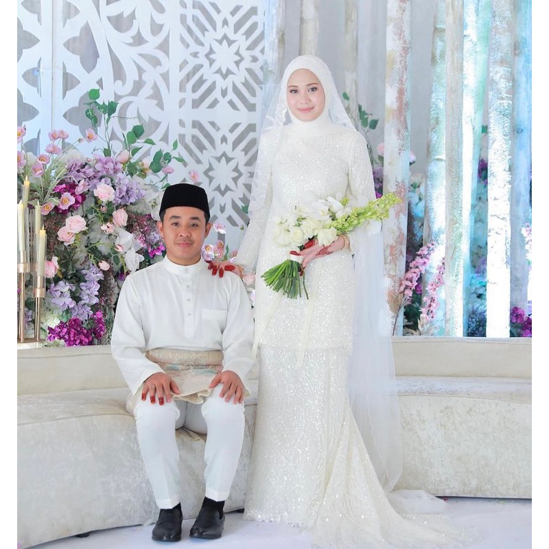 gaun pengantin muslimah Malaysia gaun walimah gaun akad wedding dress muslimah