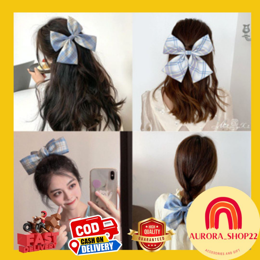 [COD] JEPIT RAMBUT ALA KOREA MODEL PITA TARTAN KOTAK KOTAK IMPORT CUTE ELEGAN PREMIUM JEPIT RAMBUT WANITA