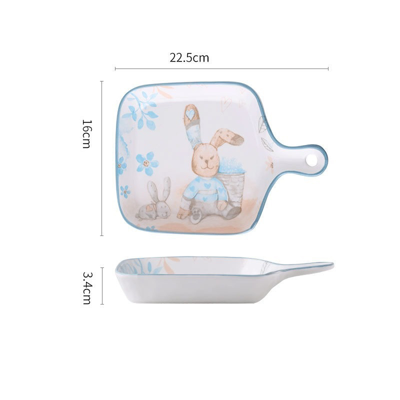 Piring saji keramik lucu - rabbit