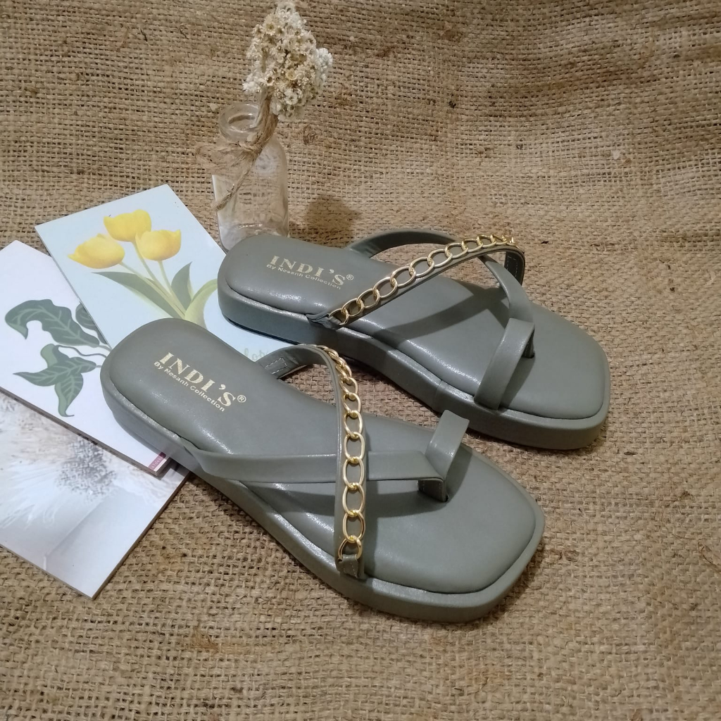 Sandal Platform Wanita Tali Rantai Sandal Wanita Kekinian Empuk NESANH - MANDY