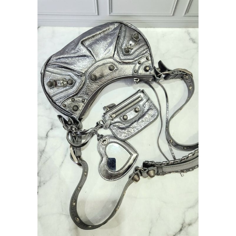 Tas Wanita Balenciaga Silver Le Cagole XS Preloved