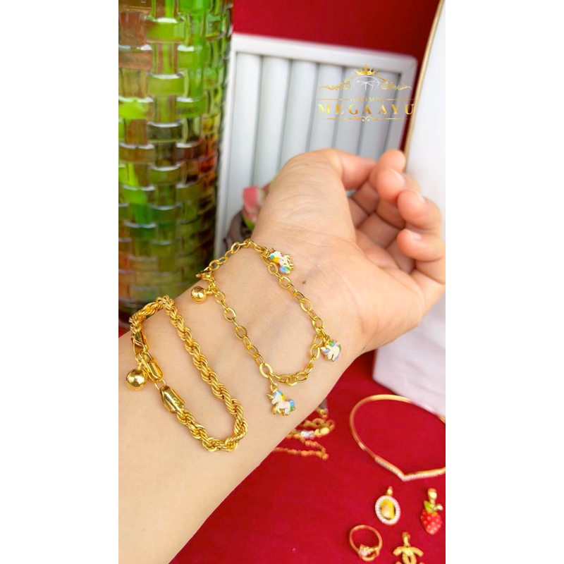 Gelang anak mainan emas 8k
