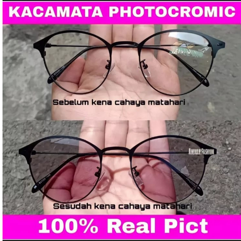 PHOTOCROMIC-KACAMATA OVAL TITANIUM IMPORT PRIA DAN WANITA TERBARU MILENIAL