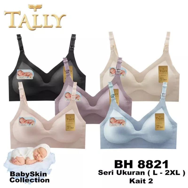 TALLY BRA BH MENYUSUI 8821 | CUP C | TANPA KAWAT | BUSA TEBAL SEDANG | BAHAN