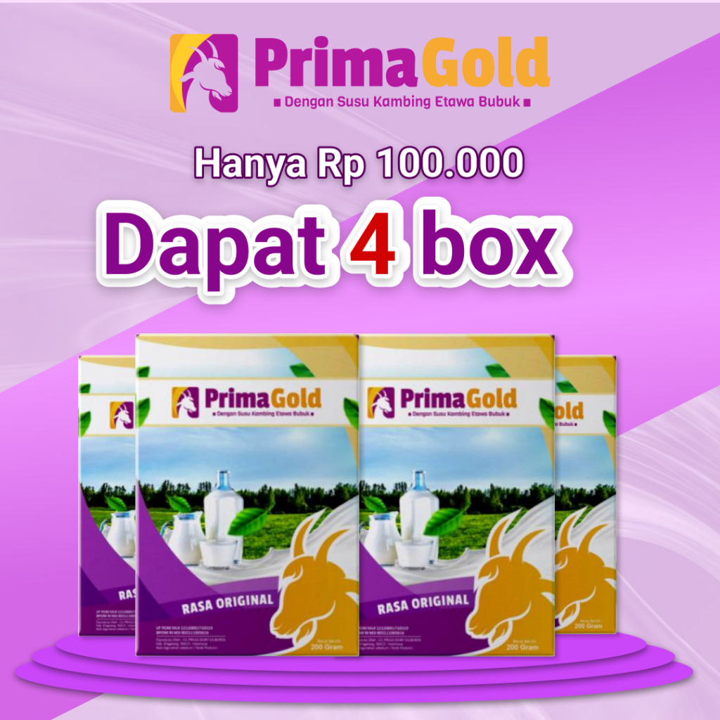 

PAKET 4 BOX SUSU KAMBING ETAWA PRIMAGOLD ASLI ORIGINAL YANG DAPAT MENGATASI MASALAH TULANG SEPERTI NYERI SENDI, ASAM URAT, OSTEOPOROSIS SERTA MEMBANTU MANGETASI MASALAH PERNAPASAN ATAU PARU PARU TERBUAT DARI BAHAN ALAMI SEHINGGA AMAN UNTUK SEGALA USIA