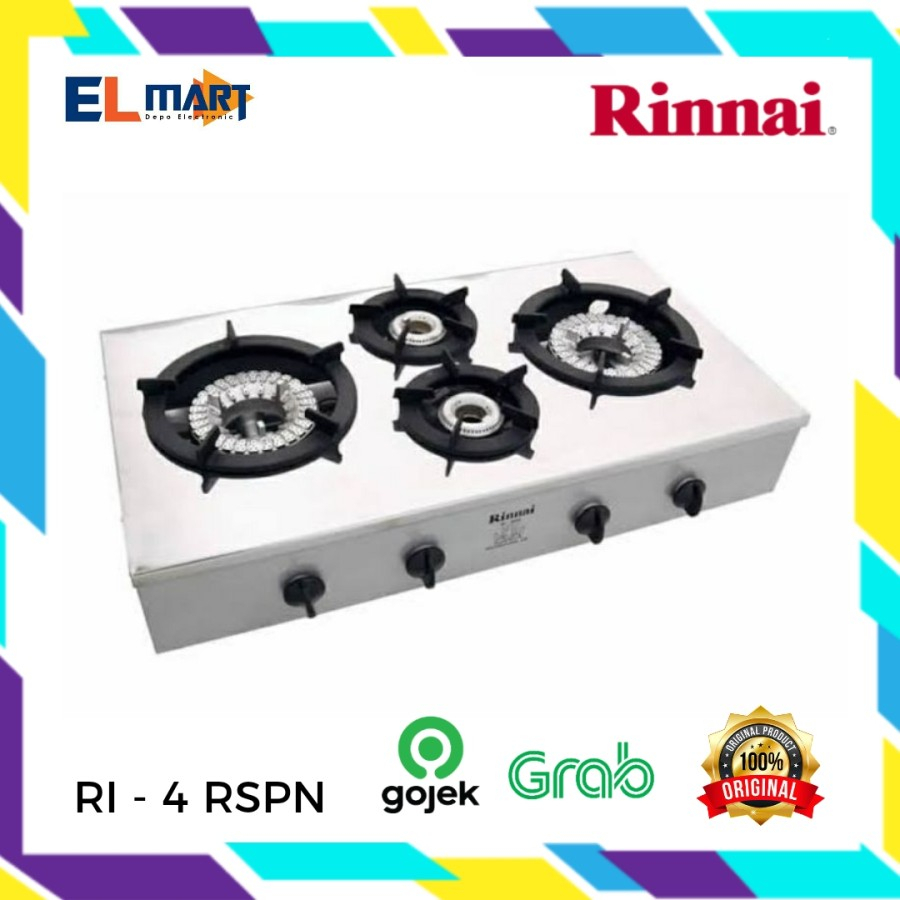 Rinnai Kompor Gas 4 Tungku Besi Cor Professional RI 4RSPN 4 RSPN RI4-GOSEND/only gosend