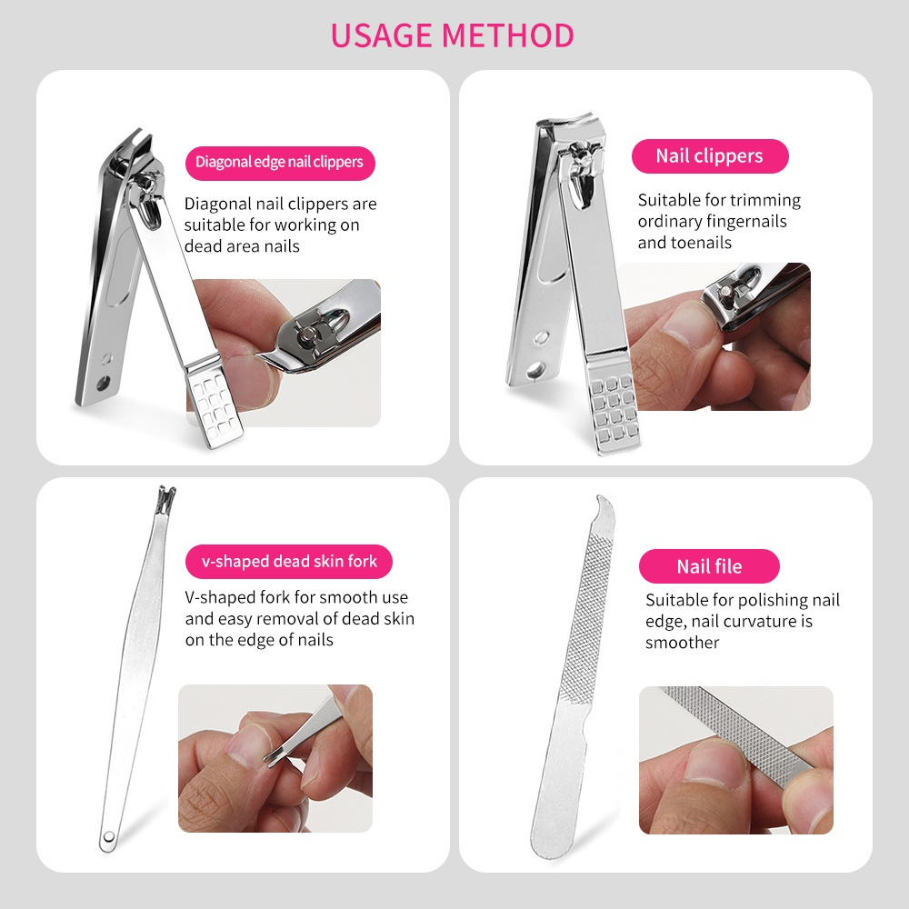 MAANGE Set Gunting Kuku Manikur Stainless Steel Gunting Kuku Hijau Alat Manicure Alat 1267