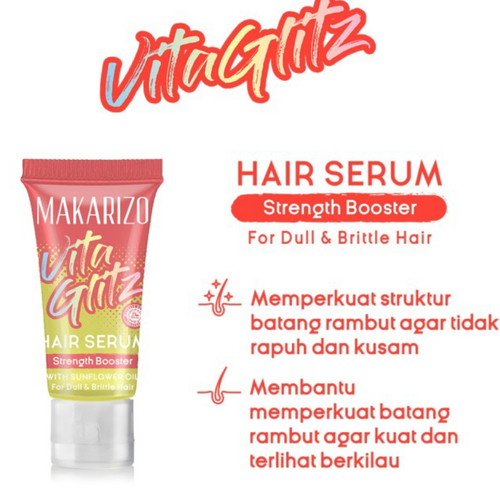 (BPOM) MAKARIZO Vitaglitz Hair Serum Strength Booster | Vitamin Rambut | Hair Serum