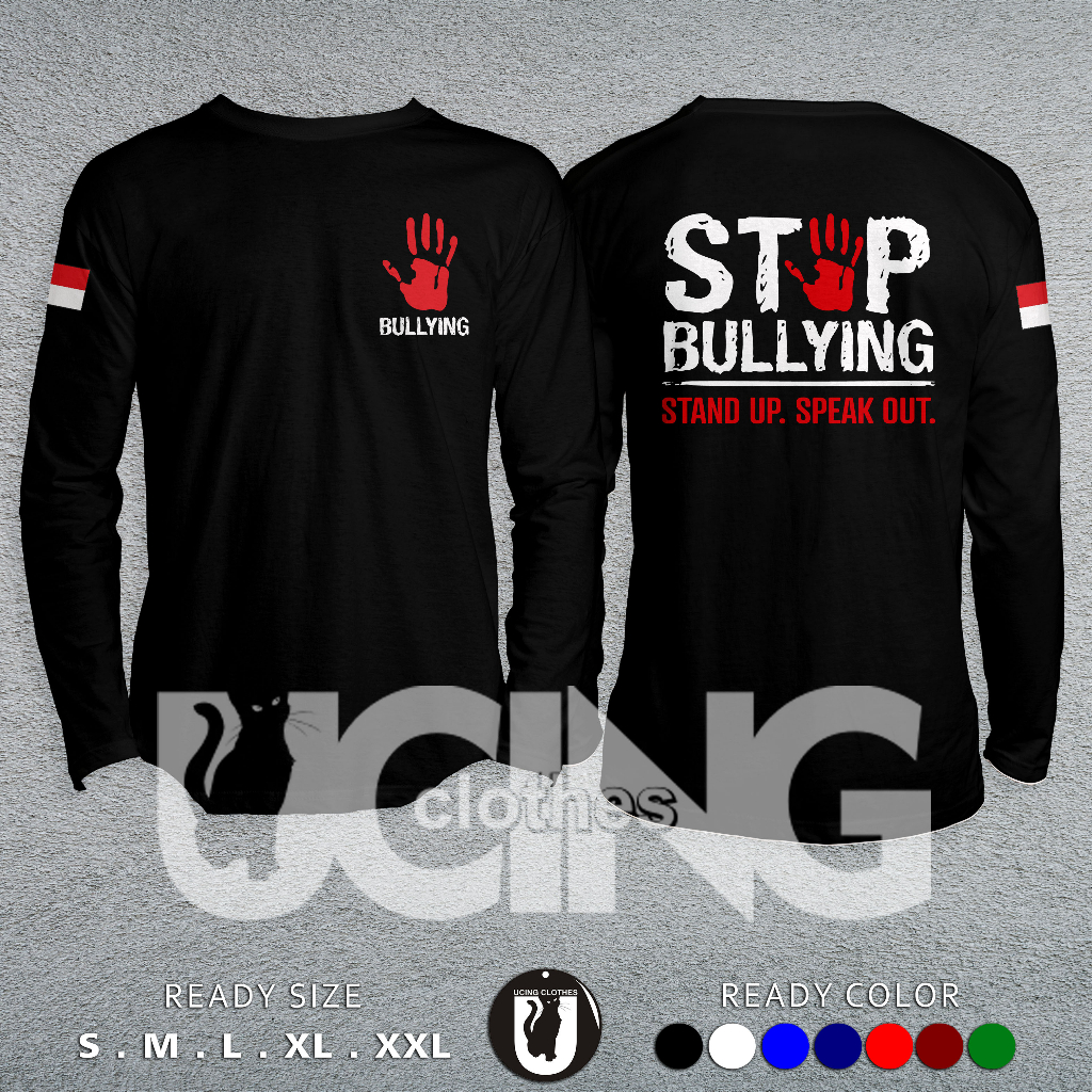 Kaos Baju Stop Bullying Anti Perundungan Agen Perubahan Lengan Panjang Kaos Distro