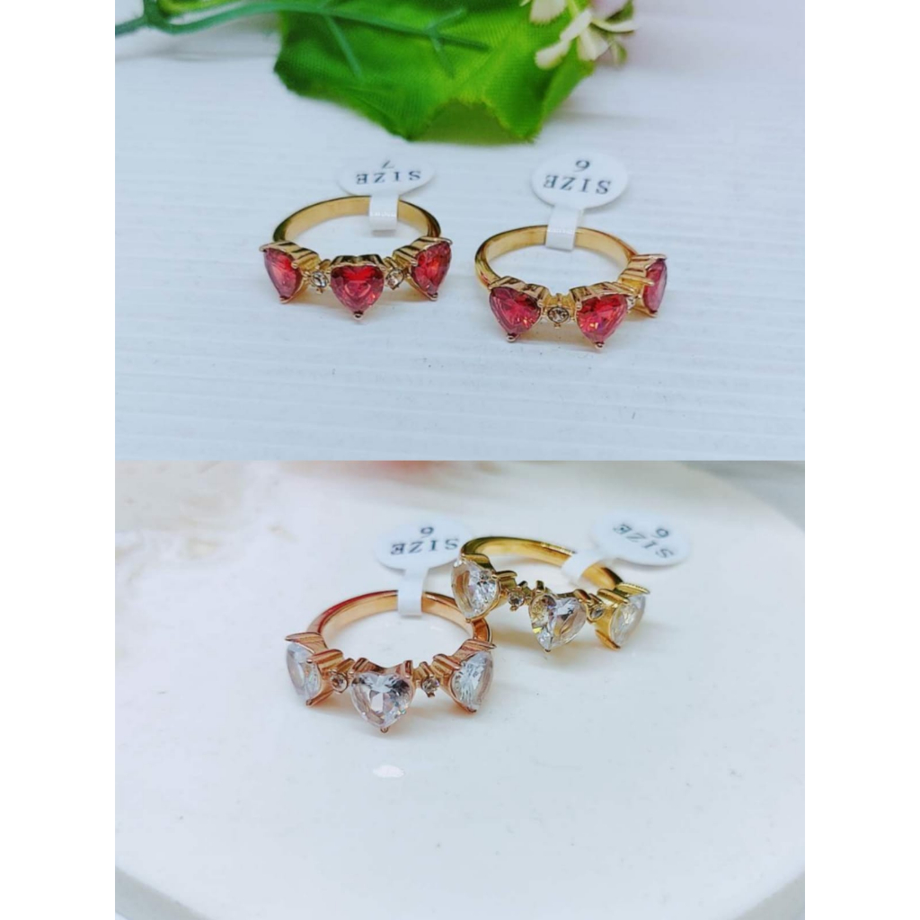 Cincin Titanium Love Mata Putih Dan Merah Perhiasan Fashion R061