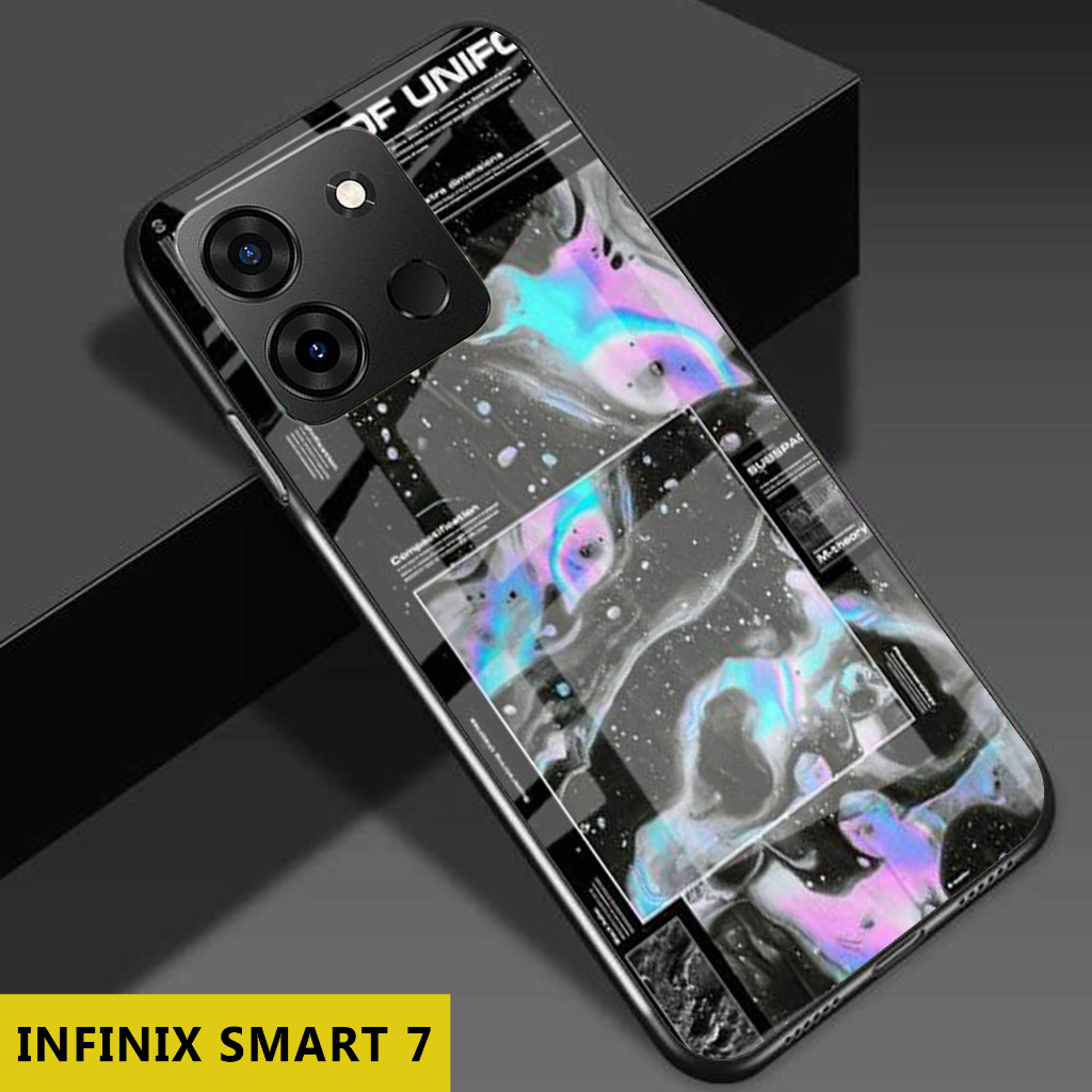 (S51) Case  Glass INFINIX SMART 7 - casing Terbaru handphone - INFINIX SMART 7  - pelindung handphon