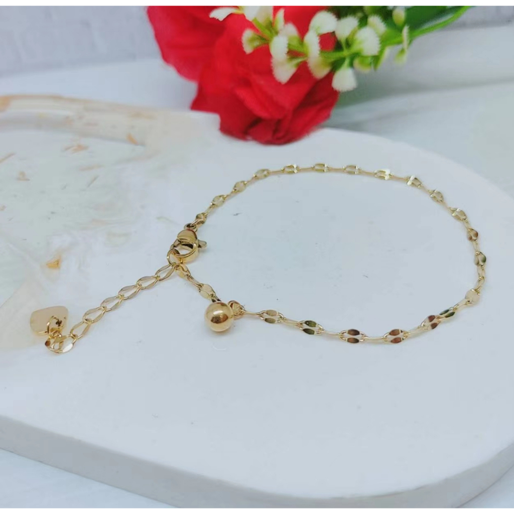 Gelang Kaki Dan Gelang Tangan Rantai Polos Anti Karat Perhiasan Fashion R062