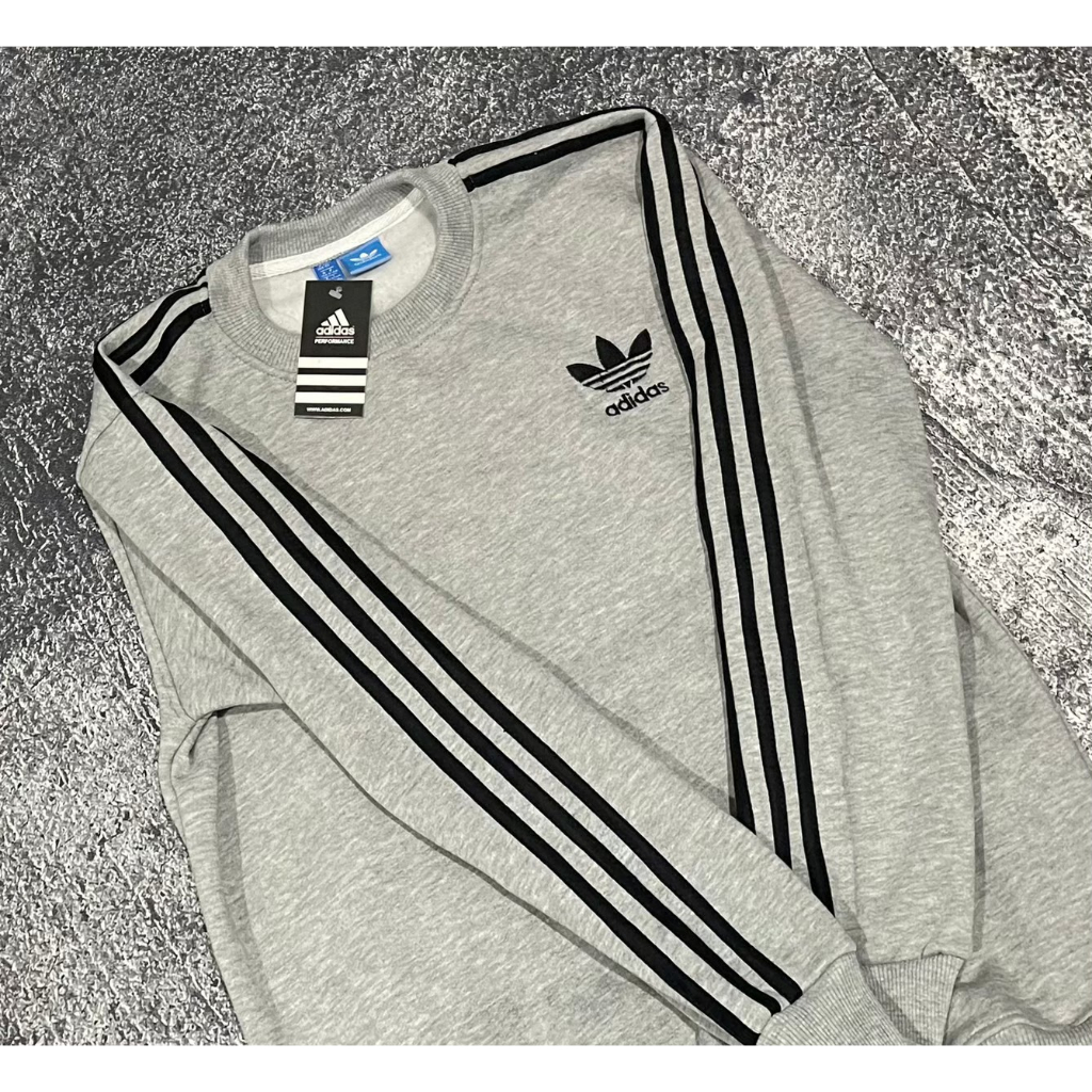 Sweater Caasual Crewneck Adidas Strip 3