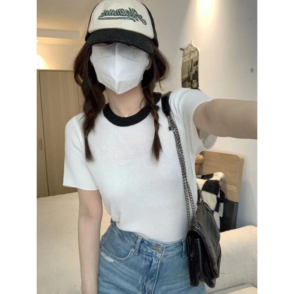 Lana Top Knit Korean Tshirt Polos - Baju Atasan Wanita Rajut Import TM - (5920)