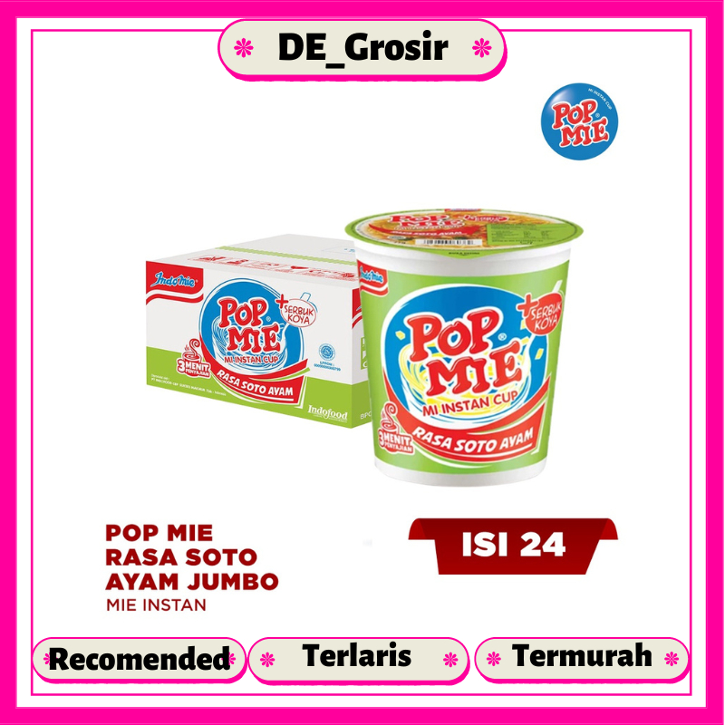 

Pop Mie Rasa Soto Ayam Jumbo 77gr Dapat 1 Dus Isi 24 Pcs