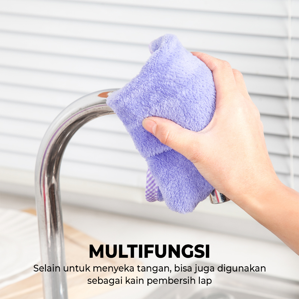 Kain Lap Microfiber Handuk Tangan Bintang Motif Kelinci Rabbit Star Hand Towel - J4A1